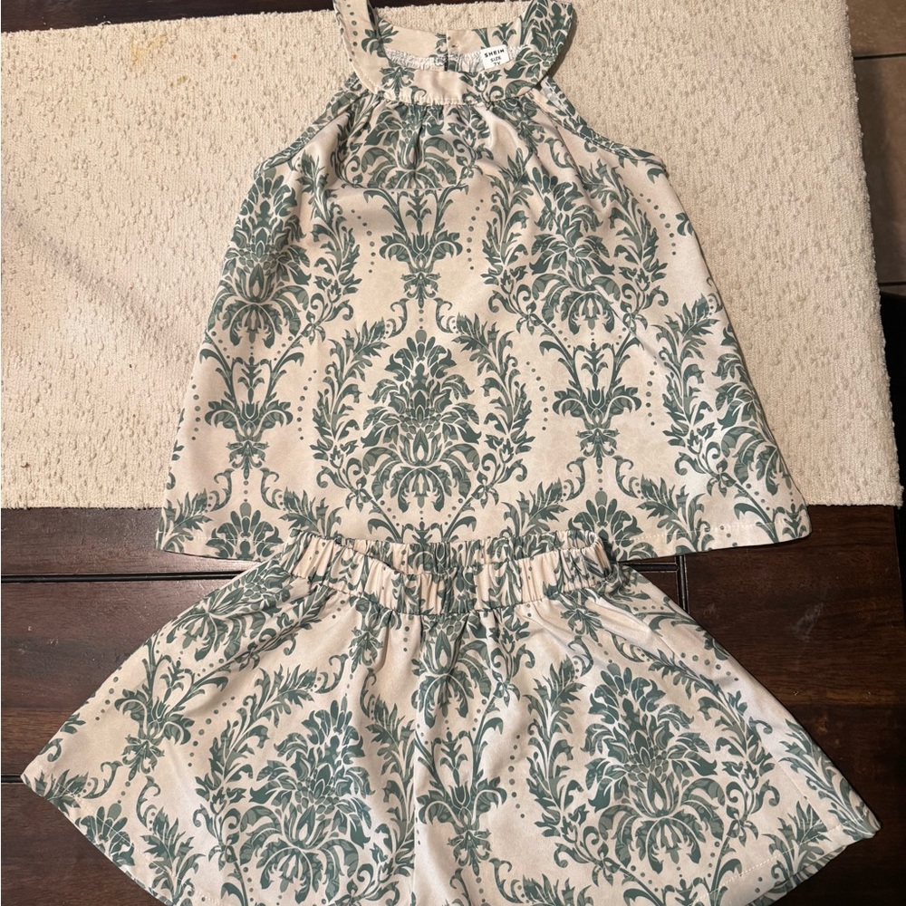 Floral Print Halter Top and Shorts Set